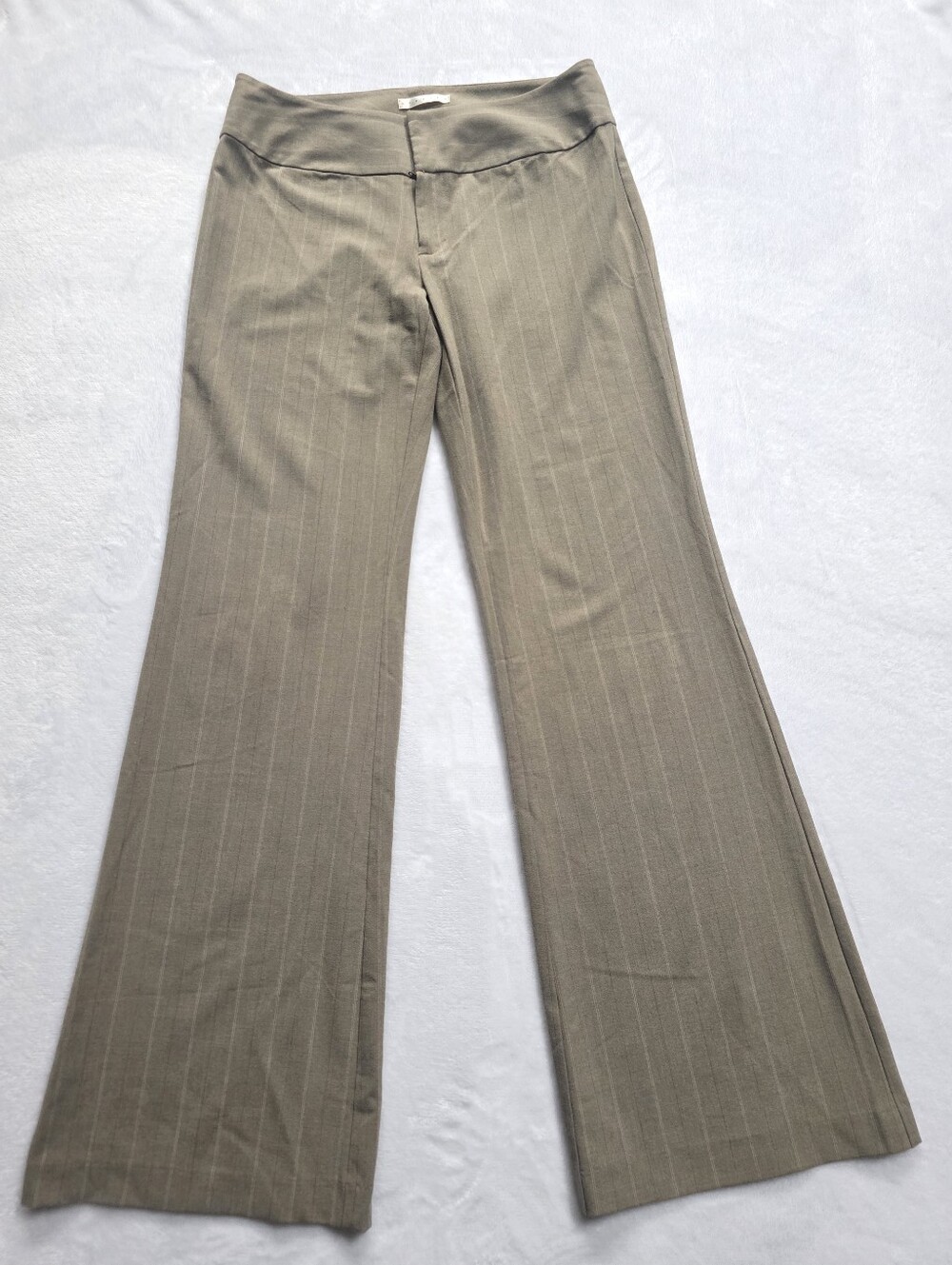 Old Navy Stretch Pinstripe Wide Leg Pants Size 4 Taupe